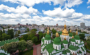 Вид на Софийский собор и Киев